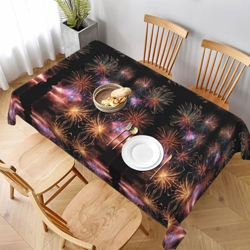 ESNAIUVCD Tischdecke mit 3D-Druck, 3D-Druck, auslaufsicherer, strukturierter Stoff, für Innen- und Außenbereich und Feiern ESNAIUVCD Tischdecke mit 3D-Druck, 3D-Druck, auslaufsicherer, strukturierter Stoff, für Innen- und Außenbereich und Feiern von ESNAIUVCD