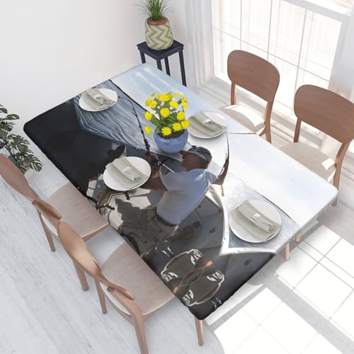 ESNAIUVCD Tischdecke mit Angelruten-Druck, ölbeständig, rechteckig, für Restaurants, Gartenpartys, 1,2 m ESNAIUVCD Tischdecke mit Angelruten-Druck, ölbeständig, rechteckig, für Restaurants, Gartenpartys, 1,2 m von ESNAIUVCD