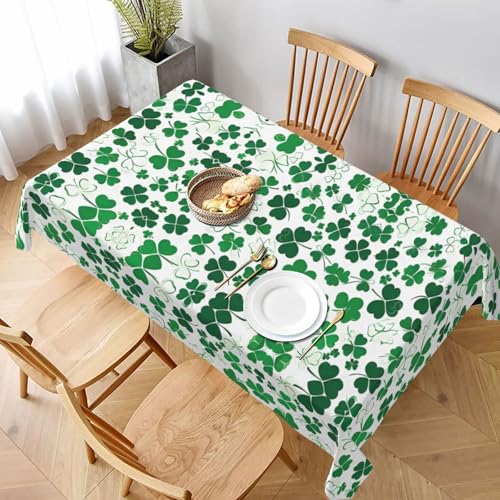 ESNAIUVCD Tischdecke mit Aufdruck "Happy St. Patrick's Day", 152,4 x 228,6 cm, auslaufsicherer, strukturierter Stoff, für Innen- und Außenbereich und Feiern von ESNAIUVCD