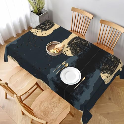 ESNAIUVCD Tischdecke mit Aufdruck "Night Crow", 152,4 x 228,6 cm, auslaufsicherer, strukturierter Stoff, für Innen- und Außenbereich und Feiern ESNAIUVCD Tischdecke mit Aufdruck "Night Crow", 152,4 x 228,6 cm, auslaufsicherer, strukturierter Stoff, für Innen- und Außenbereich und Feiern von ESNAIUVCD