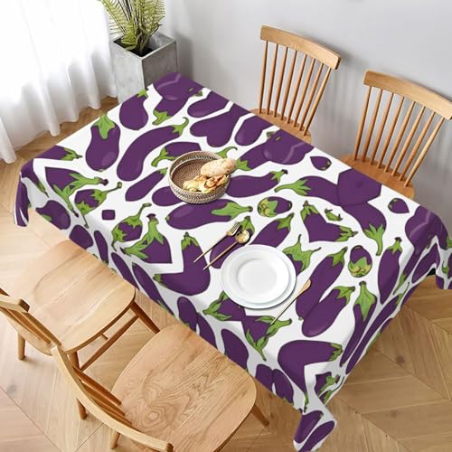 ESNAIUVCD Tischdecke mit Cartoon-Auberginen-Druck, 152,4 x 228,6 cm, auslaufsicherer, strukturierter Stoff, für Innen- und Außenbereich und Feiern ESNAIUVCD Tischdecke mit Cartoon-Auberginen-Druck, 152,4 x 228,6 cm, auslaufsicherer, strukturierter Stoff, für Innen- und Außenbereich und Feiern von ESNAIUVCD