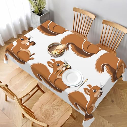 ESNAIUVCD Tischdecke mit Cartoon-Eichhörnchen-Druck, 152,4 x 228,6 cm, auslaufsicherer, strukturierter Stoff, für Innen- und Außenbereich und Feiern ESNAIUVCD Tischdecke mit Cartoon-Eichhörnchen-Druck, 152,4 x 228,6 cm, auslaufsicherer, strukturierter Stoff, für Innen- und Außenbereich und Feiern von ESNAIUVCD