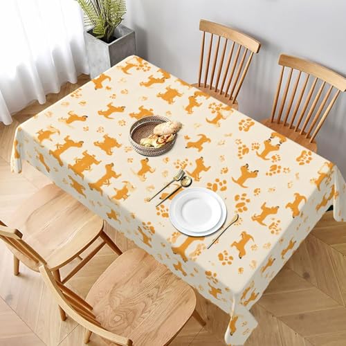 ESNAIUVCD Tischdecke mit Corgi-Muster, 152,4 x 228,6 cm, auslaufsicherer, strukturierter Stoff, für Innen- und Außenbereich und Feiern ESNAIUVCD Tischdecke mit Corgi-Muster, 152,4 x 228,6 cm, auslaufsicherer, strukturierter Stoff, für Innen- und Außenbereich und Feiern von ESNAIUVCD