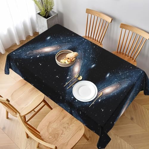 ESNAIUVCD Tischdecke mit Galaxy-Universum-Stern-Druck, 152,4 x 228,6 cm, auslaufsicherer, strukturierter Stoff, für Innen- und Außenbereich und Feiern von ESNAIUVCD