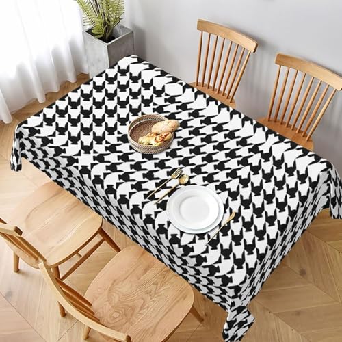 ESNAIUVCD Tischdecke mit Hahnentrittmuster, 152,4 x 228,6 cm, auslaufsicherer, strukturierter Stoff, für Innen- und Außenbereich und Feiern von ESNAIUVCD