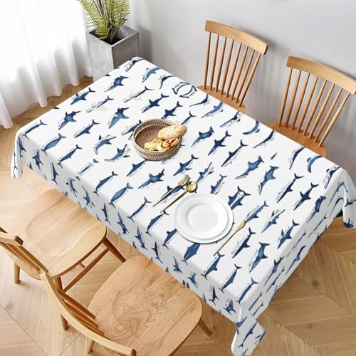 ESNAIUVCD Tischdecke mit Hai-Druck, 152,4 x 228,6 cm, auslaufsicherer, strukturierter Stoff, für Innen- und Außenbereich ESNAIUVCD Tischdecke mit Hai-Druck, 152,4 x 228,6 cm, auslaufsicherer, strukturierter Stoff, für Innen- und Außenbereich von ESNAIUVCD