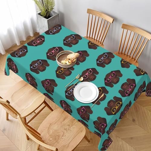 ESNAIUVCD Tischdecke mit Hundemotiv, 152,4 x 228,6 cm, auslaufsicherer, strukturierter Stoff, für Innen- und Außenbereich von ESNAIUVCD