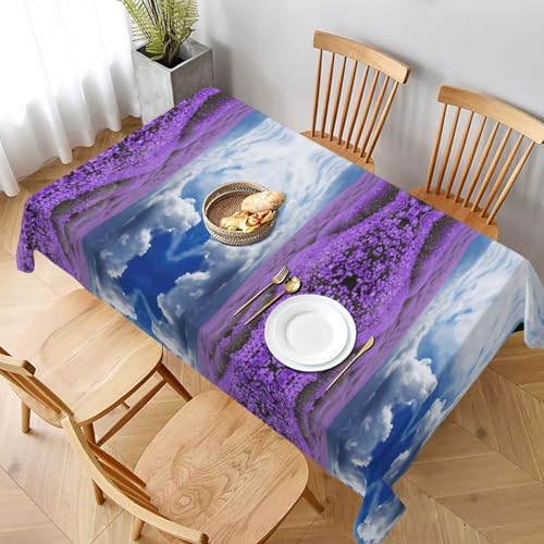 ESNAIUVCD Tischdecke mit Lavendelblumen-Druck, 152,4 x 228,6 cm, auslaufsicherer, strukturierter Stoff, für Innen- und Außenbereich und Feiern ESNAIUVCD Tischdecke mit Lavendelblumen-Druck, 152,4 x 228,6 cm, auslaufsicherer, strukturierter Stoff, für Innen- und Außenbereich und Feiern von ESNAIUVCD