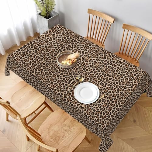 ESNAIUVCD Tischdecke mit Leopardenmuster, 152,4 x 228,6 cm, auslaufsicherer, strukturierter Stoff, für Innen- und Außenbereich und Feiern von ESNAIUVCD