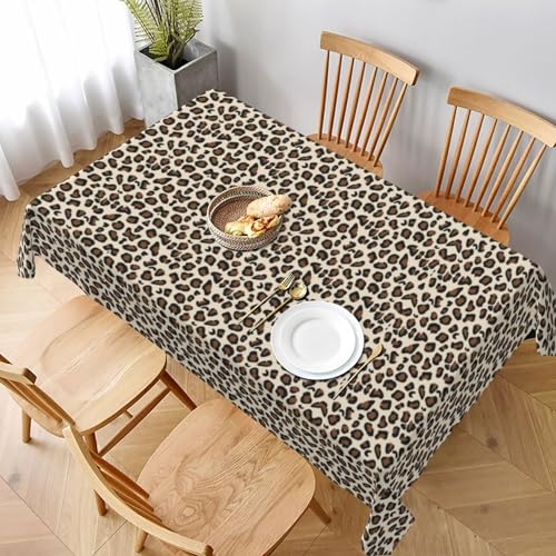 ESNAIUVCD Tischdecke mit Leopardenmuster, 152,4 x 228,6 cm, auslaufsicherer, strukturierter Stoff, für Innen- und Außenbereich von ESNAIUVCD