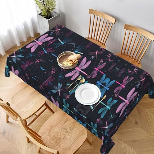 ESNAIUVCD Tischdecke mit Libellen-Druck, auslaufsicherer, strukturierter Stoff, für Innen- und Außenbereich und Feiern geeignet, 152,4 x 228,6 cm, Violett ESNAIUVCD Tischdecke mit Libellen-Druck, auslaufsicherer, strukturierter Stoff, für Innen- und Außenbereich und Feiern geeignet, 152,4 x 228,6 cm, Violett von ESNAIUVCD