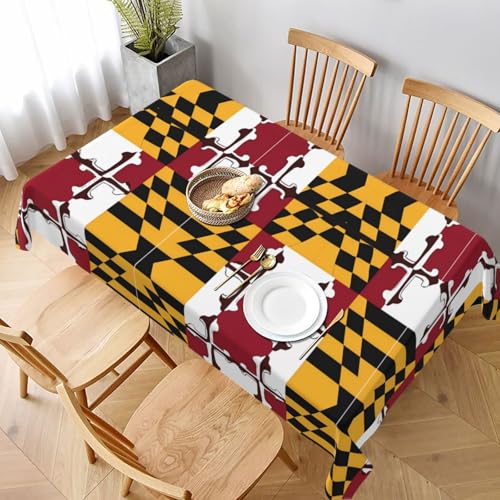 ESNAIUVCD Tischdecke mit Maryland-Flaggen-Druck, 152,4 x 228,6 cm, auslaufsicherer, strukturierter Stoff, für Innen- und Außenbereich und Feiern ESNAIUVCD Tischdecke mit Maryland-Flaggen-Druck, 152,4 x 228,6 cm, auslaufsicherer, strukturierter Stoff, für Innen- und Außenbereich und Feiern von ESNAIUVCD