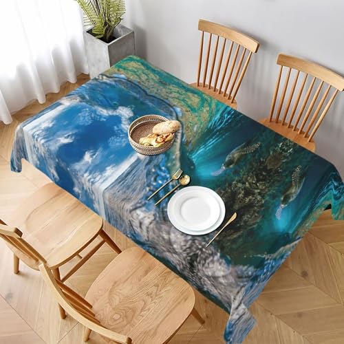 ESNAIUVCD Tischdecke mit Meerestier-Schildkröte, schwimmend unter Wasser über dem Korallenriff, 152,4 x 228,6 cm, auslaufsicherer, strukturierter Stoff, für Innen- und Außenbereich und Feiern ESNAIUVCD Tischdecke mit Meerestier-Schildkröte, schwimmend unter Wasser über dem Korallenriff, 152,4 x 228,6 cm, auslaufsicherer, strukturierter Stoff, für Innen- und Außenbereich und Feiern von ESNAIUVCD