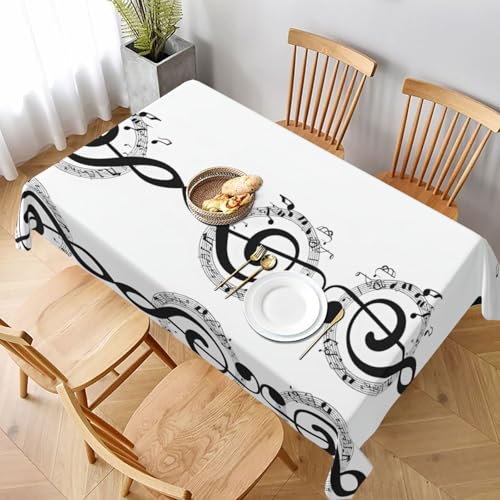 ESNAIUVCD Tischdecke mit Musikdruck, 152,4 x 228,6 cm, auslaufsicherer, strukturierter Stoff, für Innen- und Außenbereich von ESNAIUVCD