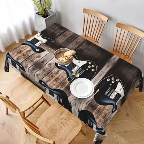 ESNAIUVCD Tischdecke mit Musikgitarren-Druck, 152,4 x 228,6 cm, auslaufsicherer, strukturierter Stoff, für Innen- und Außenbereich und Feiern ESNAIUVCD Tischdecke mit Musikgitarren-Druck, 152,4 x 228,6 cm, auslaufsicherer, strukturierter Stoff, für Innen- und Außenbereich und Feiern von ESNAIUVCD