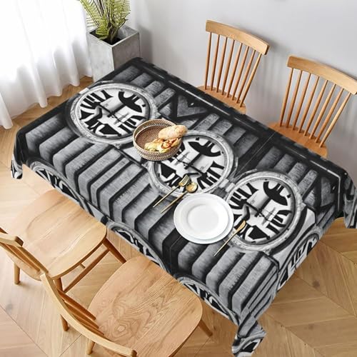 ESNAIUVCD Tischdecke mit Musiknotenschlüssel-Druck, 152,4 x 228,6 cm, auslaufsicherer, strukturierter Stoff, für Innen- und Außenbereich und Feiern von ESNAIUVCD