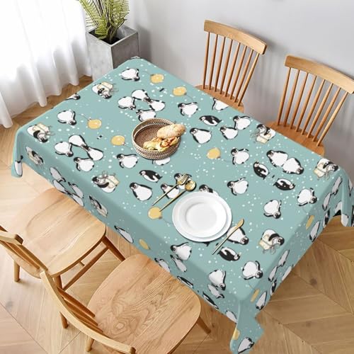 ESNAIUVCD Tischdecke mit Pinguin-Ballon-Schneeflocken-Druck, 152,4 x 228,6 cm, auslaufsicherer, strukturierter Stoff, für Innen- und Außenbereich und Feiern ESNAIUVCD Tischdecke mit Pinguin-Ballon-Schneeflocken-Druck, 152,4 x 228,6 cm, auslaufsicherer, strukturierter Stoff, für Innen- und Außenbereich und Feiern von ESNAIUVCD