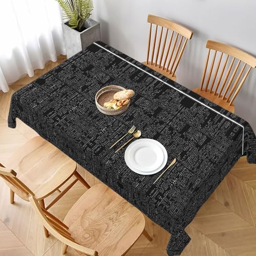 ESNAIUVCD Tischdecke mit Programmiercode-Druck, 152,4 x 228,6 cm, auslaufsicherer, strukturierter Stoff, für Innen- und Außenbereich und Feiern ESNAIUVCD Tischdecke mit Programmiercode-Druck, 152,4 x 228,6 cm, auslaufsicherer, strukturierter Stoff, für Innen- und Außenbereich und Feiern von ESNAIUVCD