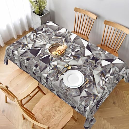 ESNAIUVCD Tischdecke mit Rautenmuster, 152,4 x 228,6 cm, auslaufsicherer, strukturierter Stoff, für Innen- und Außenbereich von ESNAIUVCD