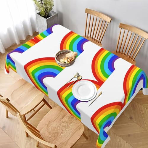 ESNAIUVCD Tischdecke mit Regenbogen-Druck, 152,4 x 228,6 cm, auslaufsicherer, strukturierter Stoff, für Innen- und Außenbereich ESNAIUVCD Tischdecke mit Regenbogen-Druck, 152,4 x 228,6 cm, auslaufsicherer, strukturierter Stoff, für Innen- und Außenbereich von ESNAIUVCD
