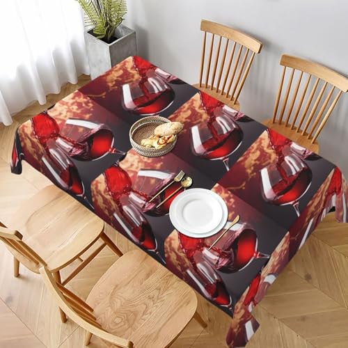 ESNAIUVCD Tischdecke mit Rotweinglas-Aufdruck "Cheers", 152,4 x 228,6 cm, auslaufsicherer, strukturierter Stoff, für Innen- und Außenbereich und Feiern ESNAIUVCD Tischdecke mit Rotweinglas-Aufdruck "Cheers", 152,4 x 228,6 cm, auslaufsicherer, strukturierter Stoff, für Innen- und Außenbereich und Feiern von ESNAIUVCD