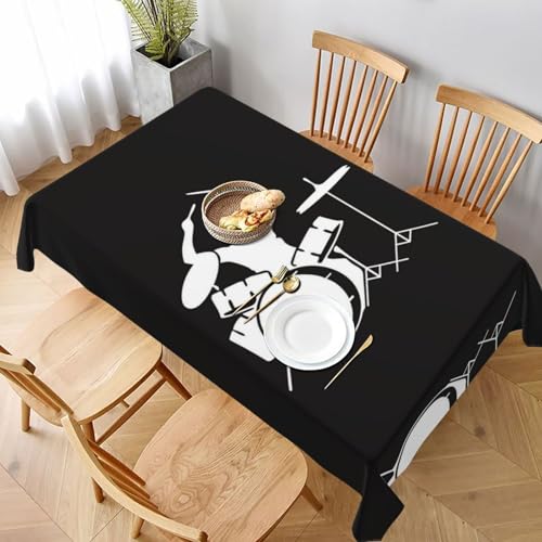 ESNAIUVCD Tischdecke mit Schlagzeug-Druck, 152,4 x 228,6 cm, auslaufsicherer, strukturierter Stoff, für Innen- und Außenbereich ESNAIUVCD Tischdecke mit Schlagzeug-Druck, 152,4 x 228,6 cm, auslaufsicherer, strukturierter Stoff, für Innen- und Außenbereich von ESNAIUVCD