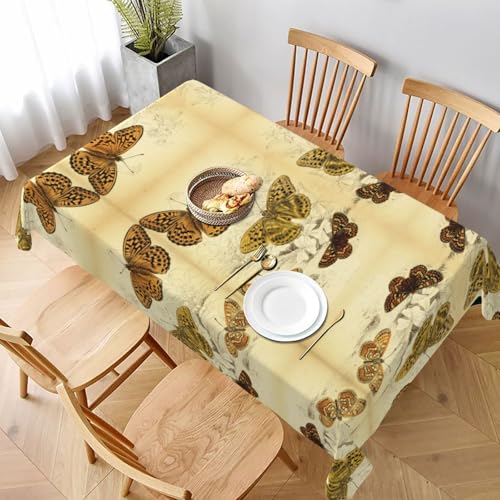 ESNAIUVCD Tischdecke mit Schmetterlings-Druck, 152,4 x 228,6 cm, auslaufsicherer, strukturierter Stoff, für Innen- und Außenbereich von ESNAIUVCD