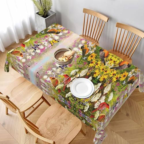 ESNAIUVCD Tischdecke mit Spatzenvögeln, 152,4 x 228,6 cm, auslaufsicherer, strukturierter Stoff, für Innen- und Außenbereich und Feiern ESNAIUVCD Tischdecke mit Spatzenvögeln, 152,4 x 228,6 cm, auslaufsicherer, strukturierter Stoff, für Innen- und Außenbereich und Feiern von ESNAIUVCD