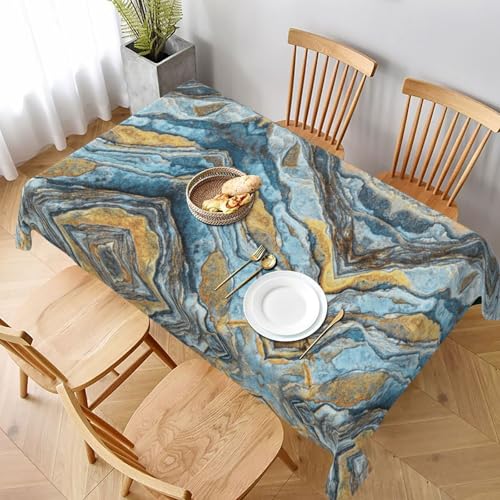 ESNAIUVCD Tischdecke mit Steintexturdruck, 152,4 x 228,6 cm, auslaufsicherer, strukturierter Stoff, für Innen- und Außenbereich und Feiern von ESNAIUVCD