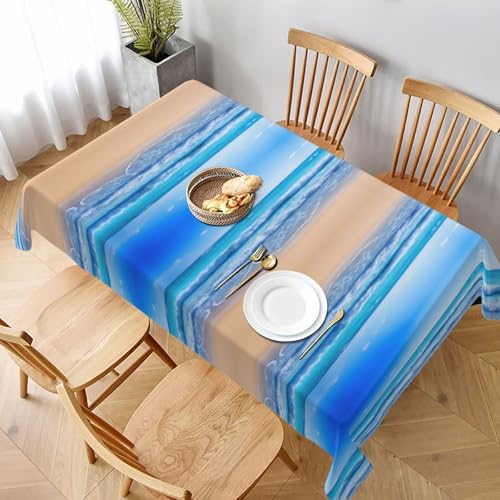 ESNAIUVCD Tischdecke mit Strand- und Meeresdruck, 152,4 x 228,6 cm, auslaufsicherer, strukturierter Stoff, für Innen- und Außenbereich und Feiern von ESNAIUVCD