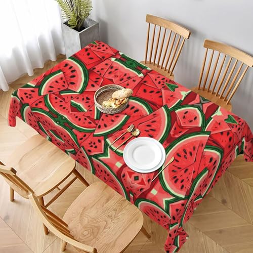 ESNAIUVCD Tischdecke mit Wassermelonen-Druck, auslaufsicherer, strukturierter Stoff, für Innen- und Außenbereich und Feiern geeignet, 152,4 x 228,6 cm, Rot von ESNAIUVCD