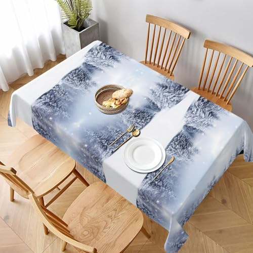 ESNAIUVCD Tischdecke mit Weihnachtsschnee-Baum-Druck, 152,4 x 228,6 cm, auslaufsicherer, strukturierter Stoff, für Innen- und Außenbereich und Feiern ESNAIUVCD Tischdecke mit Weihnachtsschnee-Baum-Druck, 152,4 x 228,6 cm, auslaufsicherer, strukturierter Stoff, für Innen- und Außenbereich und Feiern von ESNAIUVCD