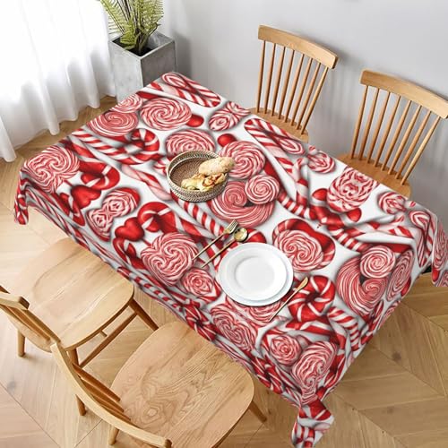 ESNAIUVCD Tischdecke mit Zuckerstangen-Druck, 152,4 x 228,6 cm, auslaufsicherer, strukturierter Stoff, für Innen- und Außenbereich und Feiern ESNAIUVCD Tischdecke mit Zuckerstangen-Druck, 152,4 x 228,6 cm, auslaufsicherer, strukturierter Stoff, für Innen- und Außenbereich und Feiern von ESNAIUVCD