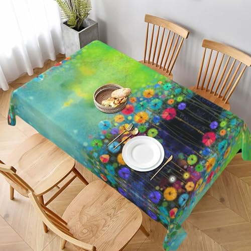 ESNAIUVCD Tischdecke mit buntem Blumendruck, 152,4 x 228,6 cm, auslaufsicherer, strukturierter Stoff, für Innen- und Außenbereich und Feiern ESNAIUVCD Tischdecke mit buntem Blumendruck, 152,4 x 228,6 cm, auslaufsicherer, strukturierter Stoff, für Innen- und Außenbereich und Feiern von ESNAIUVCD