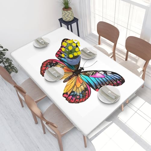 ESNAIUVCD Tischdecke mit buntem Schmetterlings-Druck, ölbeständig, rechteckig, für Restaurants, Gartenpartys, 1,2 m ESNAIUVCD Tischdecke mit buntem Schmetterlings-Druck, ölbeständig, rechteckig, für Restaurants, Gartenpartys, 1,2 m von ESNAIUVCD