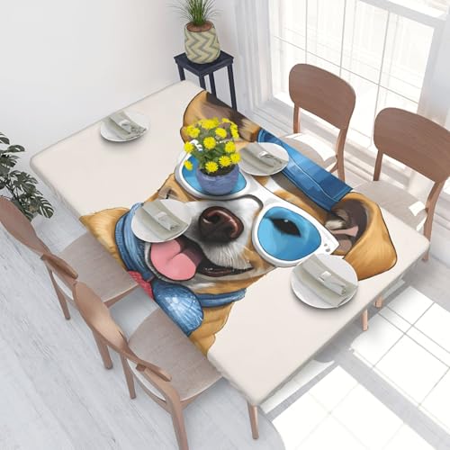 ESNAIUVCD Tischdecke mit französischer Bulldogge, ölbeständig, rechteckig, für Restaurants, Gartenpartys, 1,2 m ESNAIUVCD Tischdecke mit französischer Bulldogge, ölbeständig, rechteckig, für Restaurants, Gartenpartys, 1,2 m von ESNAIUVCD