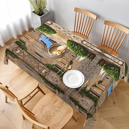 ESNAIUVCD Tischdecke mit italienischem toskanischem Druck, 152,4 x 228,6 cm, auslaufsicherer, strukturierter Stoff, für Innen- und Außenbereich ESNAIUVCD Tischdecke mit italienischem toskanischem Druck, 152,4 x 228,6 cm, auslaufsicherer, strukturierter Stoff, für Innen- und Außenbereich von ESNAIUVCD