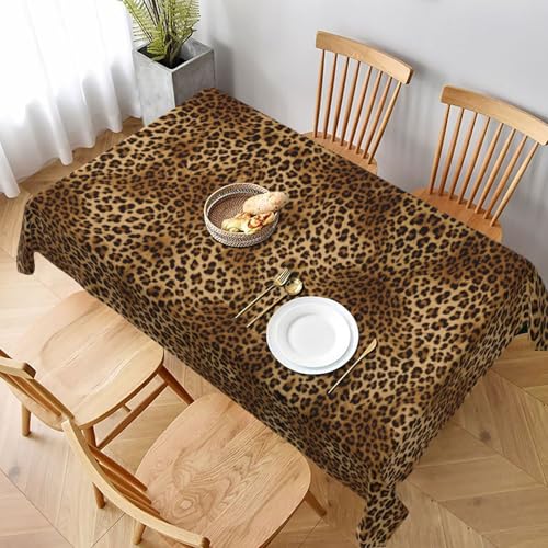 ESNAIUVCD Tischdecke mit niedlichem Leopardenmuster, 152,4 x 228,6 cm, auslaufsicherer, strukturierter Stoff, für Innen- und Außenbereich ESNAIUVCD Tischdecke mit niedlichem Leopardenmuster, 152,4 x 228,6 cm, auslaufsicherer, strukturierter Stoff, für Innen- und Außenbereich von ESNAIUVCD