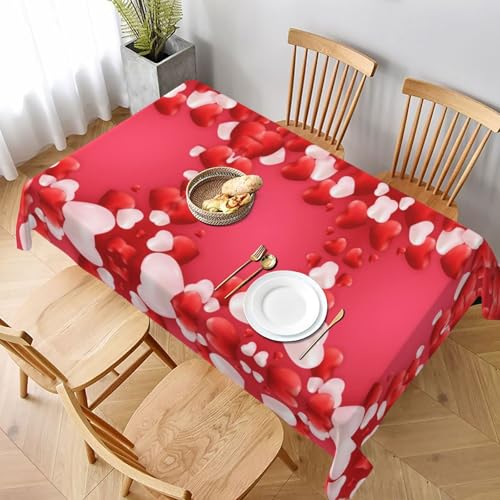 ESNAIUVCD Tischdecke mit rotem Herzmuster, auslaufsicher, strukturierter Stoff, für Innen- und Außenbereich und Feiern ESNAIUVCD Tischdecke mit rotem Herzmuster, auslaufsicher, strukturierter Stoff, für Innen- und Außenbereich und Feiern von ESNAIUVCD