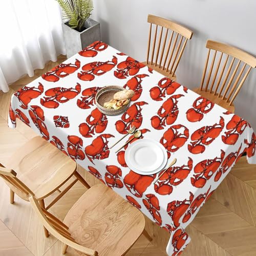 ESNAIUVCD Tischdecke mit rotem Hummer-Druck, 152,4 x 228,6 cm, auslaufsicherer, strukturierter Stoff, für Innen- und Außenbereich und Feiern von ESNAIUVCD