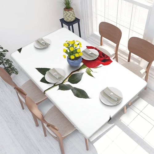 ESNAIUVCD Tischdecke mit rotem Rosendruck, ölbeständig, rechteckig, für Restaurants, Gartenpartys, 1,2 m ESNAIUVCD Tischdecke mit rotem Rosendruck, ölbeständig, rechteckig, für Restaurants, Gartenpartys, 1,2 m von ESNAIUVCD