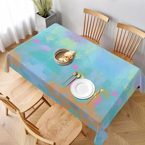 ESNAIUVCD Tischdecke mit schönem abstraktem Hintergrunddruck, 152,4 x 228,6 cm, auslaufsicherer, strukturierter Stoff, für Innen- und Außenbereich und Feiern von ESNAIUVCD