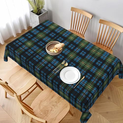 ESNAIUVCD Tischdecke mit schottischem Schottenkaro-Druck, auslaufsicherer, strukturierter Stoff, für Innen- und Außenbereich, für Essen und Feiern von ESNAIUVCD