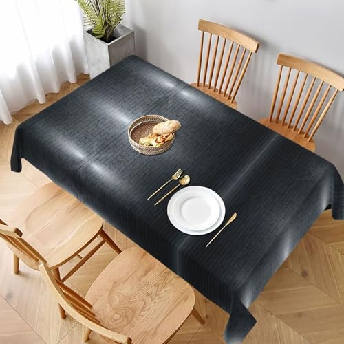 ESNAIUVCD Tischdecke mit schwarzem Ziegelstein-Motiv, 152,4 x 228,6 cm, strukturierter Stoff, für Innen- und Außenbereich und Feiern ESNAIUVCD Tischdecke mit schwarzem Ziegelstein-Motiv, 152,4 x 228,6 cm, strukturierter Stoff, für Innen- und Außenbereich und Feiern von ESNAIUVCD