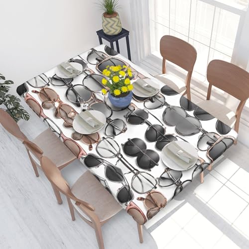 ESNAIUVCD Tischdecke mit süßem Brillendruck, ölbeständig, rechteckig, für Restaurants, Gartenpartys, 122 cm ESNAIUVCD Tischdecke mit süßem Brillendruck, ölbeständig, rechteckig, für Restaurants, Gartenpartys, 122 cm von ESNAIUVCD