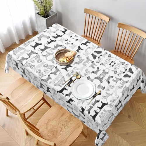ESNAIUVCD Tischdecke mit süßem Dackel-Motiv, 152,4 x 228,6 cm, auslaufsicherer, strukturierter Stoff, für Innen- und Außenbereich und Feiern ESNAIUVCD Tischdecke mit süßem Dackel-Motiv, 152,4 x 228,6 cm, auslaufsicherer, strukturierter Stoff, für Innen- und Außenbereich und Feiern von ESNAIUVCD