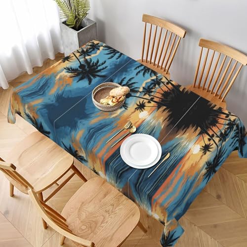 ESNAIUVCD Tischdecke mit tropischem Sonnenuntergangs-Druck, 152,4 x 228,6 cm, auslaufsicherer, strukturierter Stoff, für Innen- und Außenbereich und Feiern ESNAIUVCD Tischdecke mit tropischem Sonnenuntergangs-Druck, 152,4 x 228,6 cm, auslaufsicherer, strukturierter Stoff, für Innen- und Außenbereich und Feiern von ESNAIUVCD