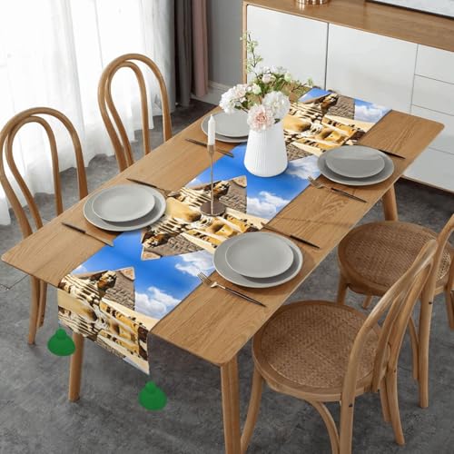 ESNAIUVCD Tischläufer mit Pyramiden von Ägypten, saisonale Küche, Esstisch, Dekoration für Zuhause, Party, 36 x 152 cm ESNAIUVCD Tischläufer mit Pyramiden von Ägypten, saisonale Küche, Esstisch, Dekoration für Zuhause, Party, 36 x 152 cm von ESNAIUVCD