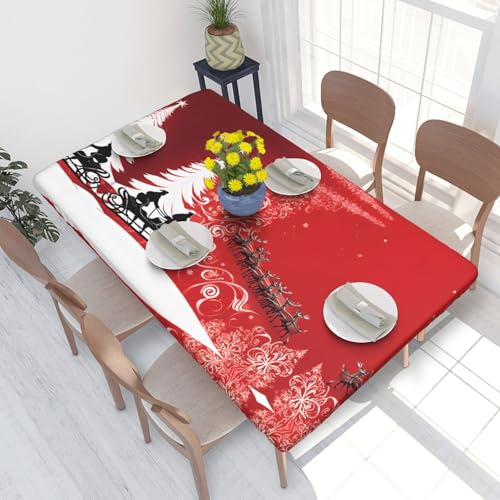 ESNAIUVCD Weihnachtliche Tischdecke, magischer Druck, ölbeständig, rechteckig, für Restaurants, Gartenpartys, 1,2 m ESNAIUVCD Weihnachtliche Tischdecke, magischer Druck, ölbeständig, rechteckig, für Restaurants, Gartenpartys, 1,2 m von ESNAIUVCD