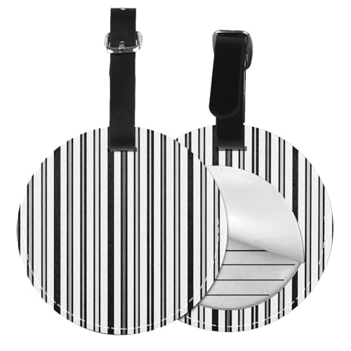 Gepäckanhänger mit schwarz-weißem Streifenmuster, 6 Stück, Gepäckanhänger, Koffer, Gepäckanhänger mit Etiketten, Reisetaschen, PVC von ESNAIUVCD